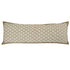Artisan Hand Loomed Cotton Lumbar Pillow - Gray with Yellow Stitching - 16"x48" - ARCADIA HOME